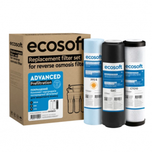 Покращений комплект картриджів Ecosoft 1-2-3 для фільтрів зворотного осмосу (CHV3ECO) Покращений комплект картриджів Ecosoft 1-2-3 для фільтрів зворотного осмосу (CHV3ECO)